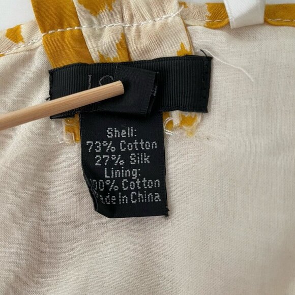 J. Crew Collection Triangle Maxi Dress Sundress Yellow Batik Silk Cotton Size 0 - Picture 10 of 11